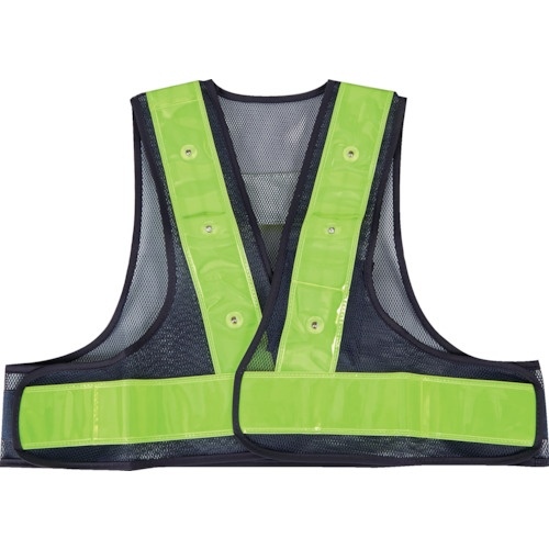 เสื้อกั๊กนิรภัยแบบสั้นมีไฟ LED สีกรมท่าและเหลืองเรืองแสง