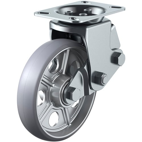 ล้อเลื่อนแบบแผ่นยึดแน่น Ultimate Urethane เส้นผ่านศูนย์กลางล้อ 200 มม. ประเภท SKY ประเภท SKY-2R ขนาดการติดตั้ง 133 x 86 (125 x 62)