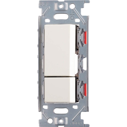 (210026131) PXP-J-NKW02008-PW สวิตช์คู่แบบฝัง สีขาวบริสุทธิ์