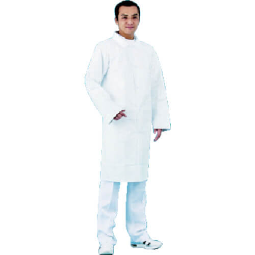 เสื้อโค้ทสีขาวทำจาก Tyvek (R) ไม่มีข้อมือยางยืด 3L