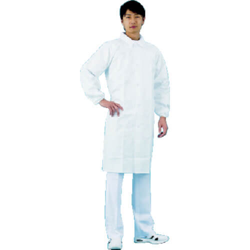 เสื้อโค้ทสีขาว Tyvek (R) พร้อมข้อมือยางยืด LL