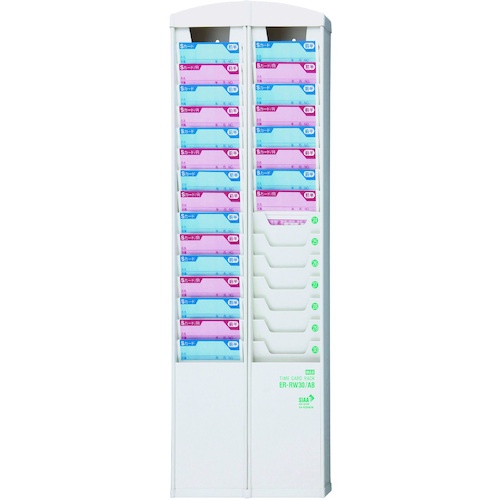 ชั้นวางบัตรป้องกันแบคทีเรียสำหรับเครื่องบันทึกเวลาอิเล็กทรอนิกส์ ER-RW30/AB สีขาว สำหรับ 30 คน