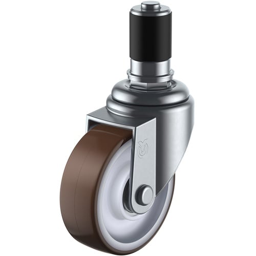 ลูกล้อหมุนชนิดสอด ยูรีเทน เส้นผ่านศูนย์กลางล้อ 75 มม. ชนิด S ชนิด STF เส้นผ่านศูนย์กลางท่อ 35