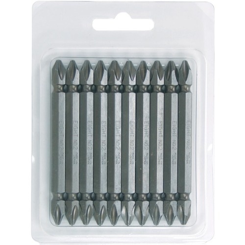 ดอกสว่านหัวแฉก ปลายคู่ 6.35 มม. ร่อง 9 มม. +2 x 75 ชุด 10 ชิ้น