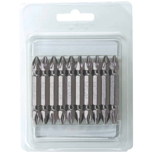 ดอกสว่านหัวแฉก ปลายคู่ 6.35 มม. ร่อง 9 มม. +2 x 50 ชุด 10 ชิ้น