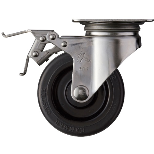 ค้อน Total Lock, SUS, หมุน, พร้อม SP, ล้อยาง (ลูกปืนลูกกลิ้ง), 100 มม.