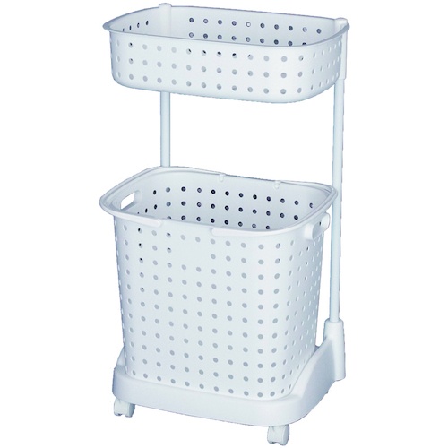 ตะกร้าใส่ผ้า Recair 2 ชั้น สีขาว