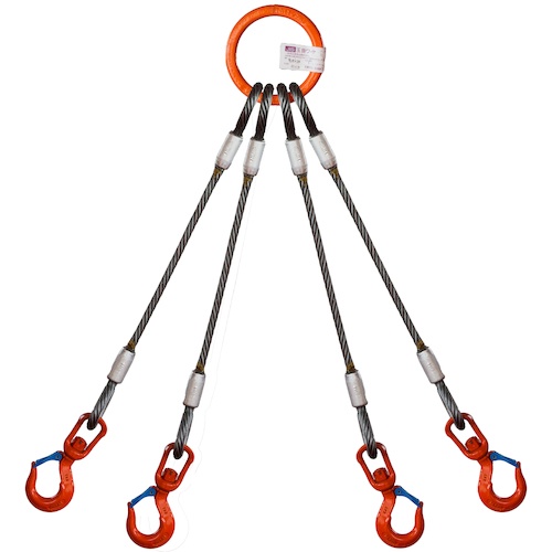 สลิงลวด 4 เส้น รับน้ำหนักได้ 1.6 ตัน กว้าง 2 เมตร (แบบกระดิ่งตัววี) (1015098)