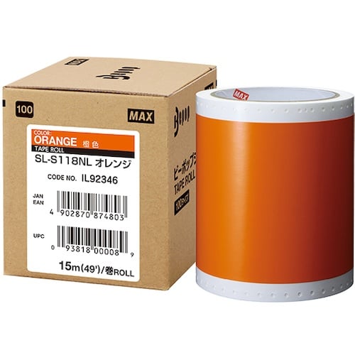 แผ่นมาตรฐาน Bepop กว้าง 100 มม. SL-S118NL สีส้ม (15 ม. x 1 ม้วน)