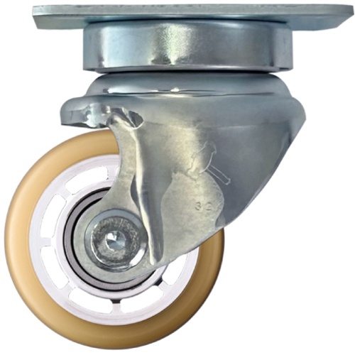 ค้อน ความทนทานสูง โปรไฟล์ต่ำ งานหนัก หมุนได้ ล้อยูรีเทน 65 มม. ระยะพิทช์ 68 x 68