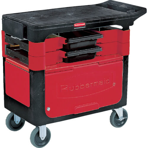 Trades Cart with Locking Cabinet includes 2 Parts boxes and 4 parts bins
