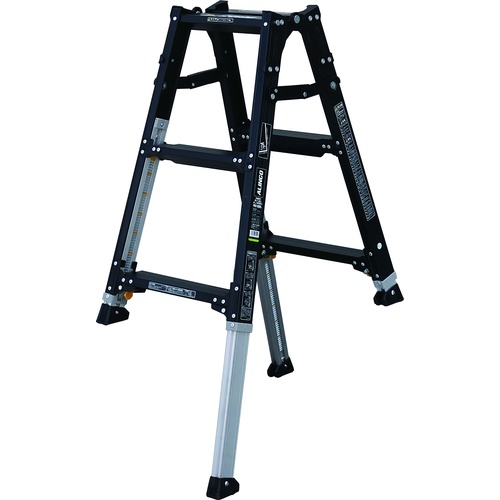 บันไดพับได้ (ขั้นกว้าง) สีดำ สูง 90 ซม. รับน้ำหนักได้สูงสุด 100 กก.