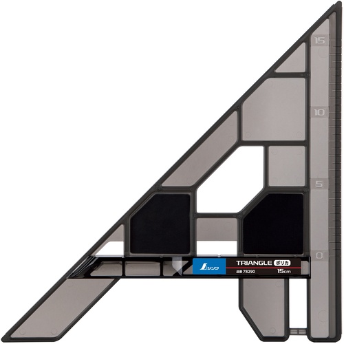 ไม้บรรทัดนำทางสำหรับเลื่อยวงเดือนแบบสามเหลี่ยม ทำจากโพลีคาร์บอเนต ขนาด 15 ซม.