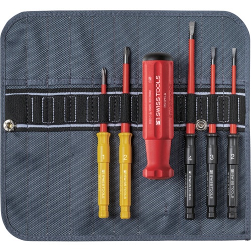 ชุดไขควงหุ้มฉนวนแบบถอดเปลี่ยนได้ (5 ชิ้น) พร้อมกระเป๋าแบบม้วนเก็บ