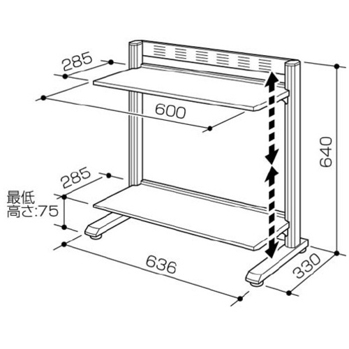 ชั้นวางจอมอนิเตอร์ Respace F 2 ชั้น กว้าง 600 มม. สีเงิน EAS-DSF6001NC
