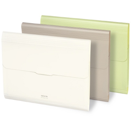 แฟ้มเอกสารโนวิต้า A4 12 หน้า สีทรายเบจ FU-NV970LS
