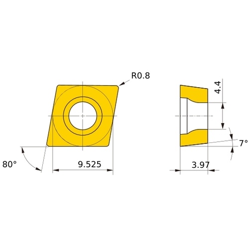 ดอกกัดคาร์ไบด์เคลือบผิวสำหรับงานกลึงสแตนเลส รุ่น “MC/MP7100” MC7125