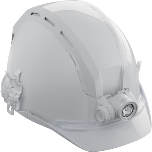 หมวกนิรภัย (พร้อมร่องยึดเพื่อความปลอดภัย) ชุดขั้นสูง KJS พร้อมพัดลม สีขาว