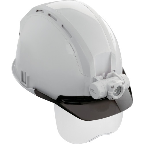 หมวกนิรภัย (หมวกนิรภัยแบบมีร่องสำหรับติดตั้ง) ชุดพื้นฐาน MD สีขาว พร้อมกระบังหน้า