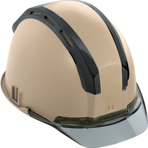 หมวกนิรภัย: Safemet (หมวกนิรภัยที่มีร่องสำหรับติดตั้งอุปกรณ์เพื่อความปลอดภัย), สีน้ำตาลเอิร์ธบราวน์, สีควัน
