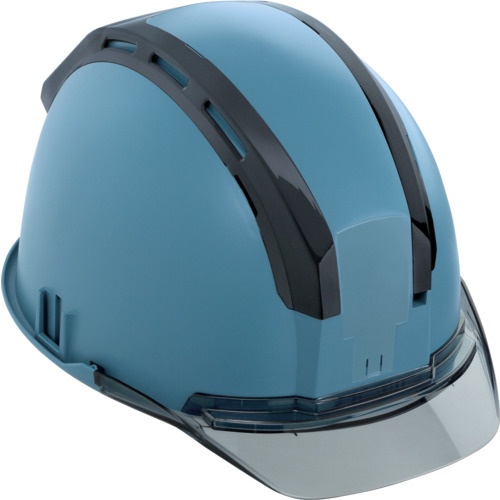 หมวกนิรภัย: Safemet (หมวกนิรภัยที่มีร่องสำหรับยึดเพื่อความปลอดภัย), สีน้ำเงินเอิร์ธบลู, สีควัน