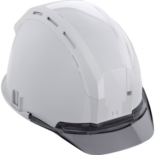 หมวกนิรภัย (พร้อมร่องสำหรับยึดเพื่อความปลอดภัย) สีขาว/สีควัน