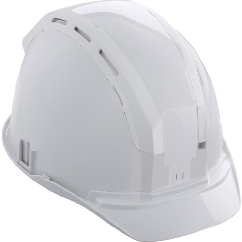 หมวกนิรภัย (พร้อมร่องสำหรับยึดเพื่อความปลอดภัย) สีขาว