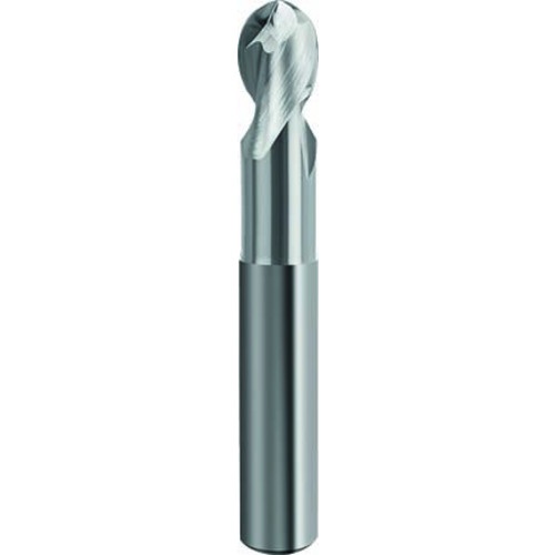 ดอกกัดปลายทรงกลม 2 ฟลุต สำหรับอลูมิเนียม แบบธรรมดา ไม่เคลือบผิว ขนาด 4 มม.