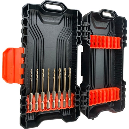 ดอกสว่านโคบอลต์สั้น GEKKOU สำหรับก้านหกเหลี่ยมสแตนเลส กล่องแพลทินัม ชุดละ 8 ดอก