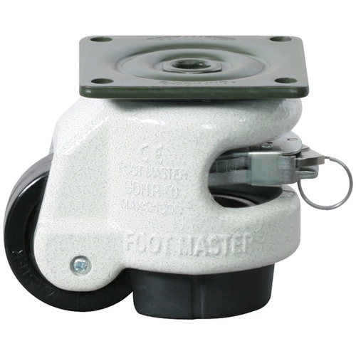 ล้อปรับระดับแบบจานหมุน ไนลอน เส้นผ่านศูนย์กลางล้อ 50 มม. ด้ามจับแบบมีฟันเฟือง