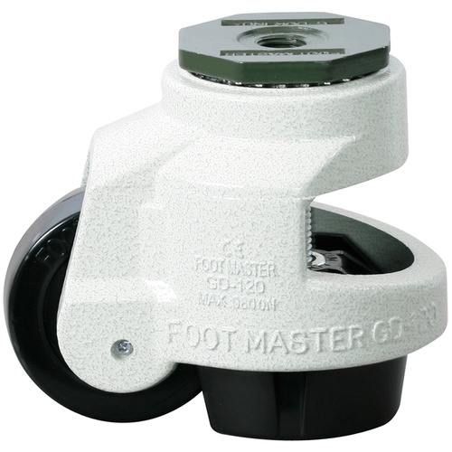 ล้อเลื่อนปรับระดับชนิดสกรู หมุนได้ ไนลอน เส้นผ่านศูนย์กลางล้อ 75 มม.