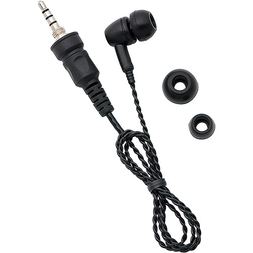 หูฟังแบบสายสั้นบิดเกลียว (แบบใส่ในหู, ขั้วต่อแบบขันเกลียว 1 ขา) สีดำ