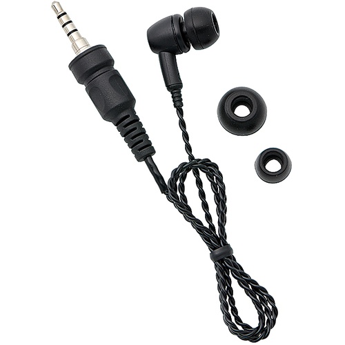 หูฟังแบบสายสั้นบิดเกลียว (แบบใส่ในหู, ขั้วต่อตรง 1 ขา) สีดำ