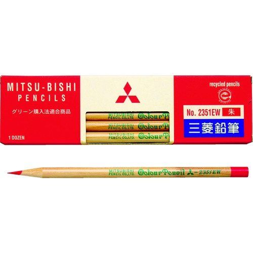 ดินสอสี ดินสอรีไซเคิล สีชาด K2351EW