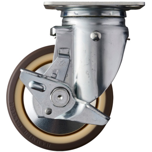 ค้อน, ล้อยูรีเทนหมุนได้ (ล้อไนลอน, ลูกปืนแบบเรเดียล), 125 มม., พร้อมตัวหยุด