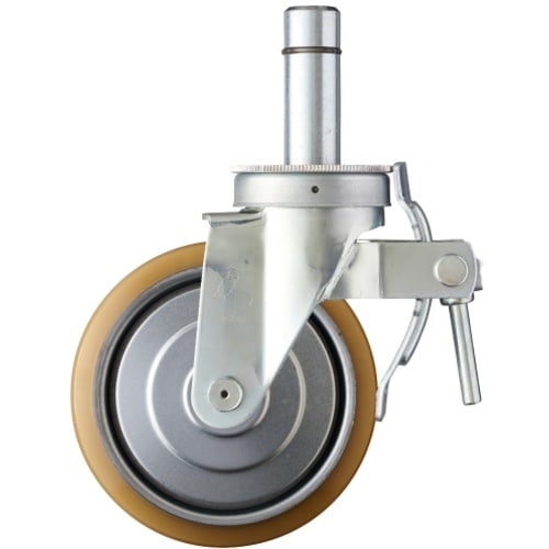 ล้อนั่งร้านแบบหมุนค้อนยูรีเทน (ล้อเหล็กพร้อมลูกปืน) 200 มม. ล็อคทั้งหมด