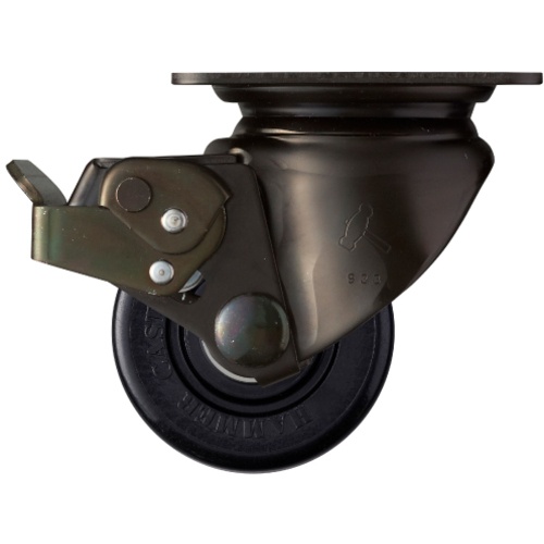 ค้อน, โปรไฟล์ต่ำ, ลูกล้อรับน้ำหนักมาก, แกนหมุน (พร้อมตัวหยุด), เส้นผ่านศูนย์กลาง 75 มม., ล้อไนลอน