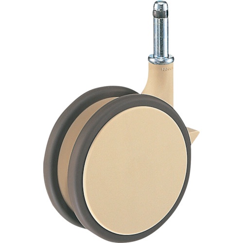 ค้อน ล้อยูรีเทนแบบหมุนสองล้อ ขนาด 100 มม. พร้อมตัวหยุด สีน้ำตาลอ่อน