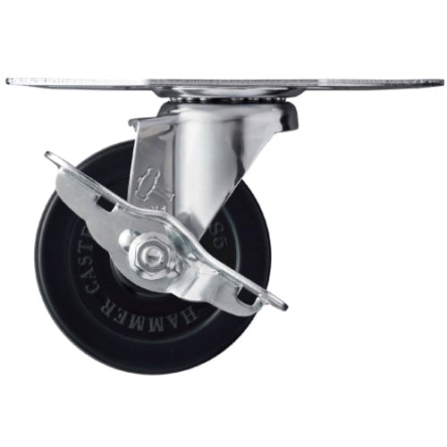 ล้อยางหมุนมุม Hammer E Series ขนาด 85 มม. พร้อมตัวหยุด