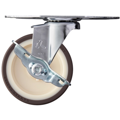 ล้อยูรีเทนหมุนมุม Hammer E Series (ล้อไนลอน) 100 มม. พร้อมตัวหยุด