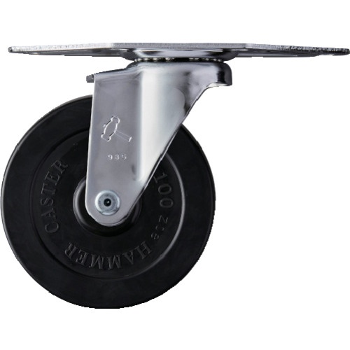 ลูกล้อมุมชนิดแผ่นค้อนพร้อมล้อหมุนยาง 100 มม.