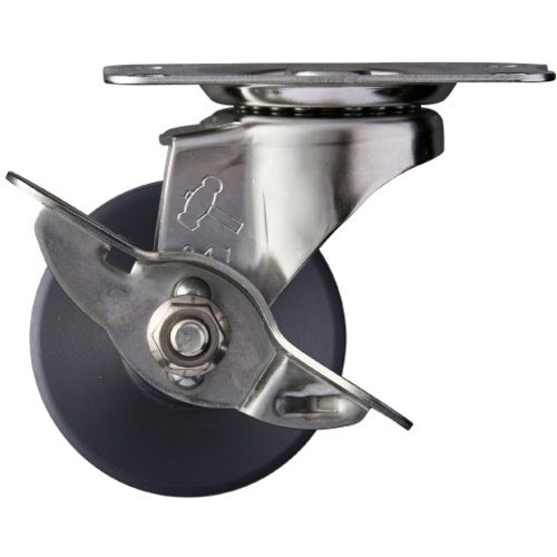 ล้อไนลอน MC สเตนเลสสตีล Hammer E Series ขนาด 50 มม. พร้อมตัวหยุด