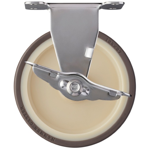 ล้อยูรีเทนแบบคงที่ Hammer E Series สเตนเลสสตีลทั้งหมด (ลูกปืนลูกกลิ้ง) 125 มม. พร้อมตัวหยุด