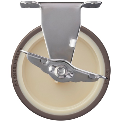 ล้อยูรีเทนแบบคงที่ Hammer E Series สเตนเลสสตีลทั้งหมด (ล้อไนลอน) 125 มม. พร้อมตัวหยุด