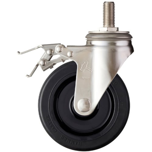 ค้อนสแตนเลสทั้งตัวซีรีส์ SA พร้อมล้อหมุนยาง (ล้อไนลอน) 150 มม. พร้อมตัวหยุด