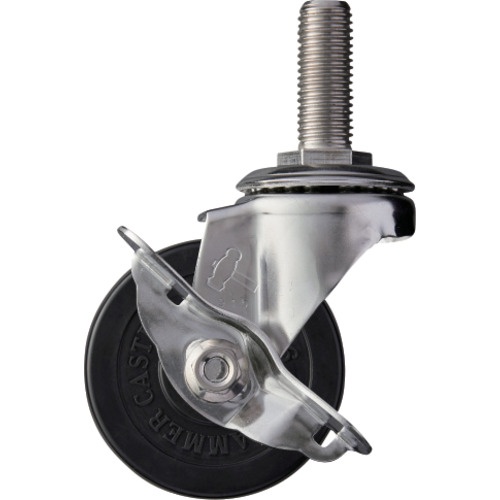 ค้อนเหล็กสเตนเลสล้วนซีรีส์ SA พร้อมล้อหมุนยาง ขนาด 75 มม. และตัวหยุด