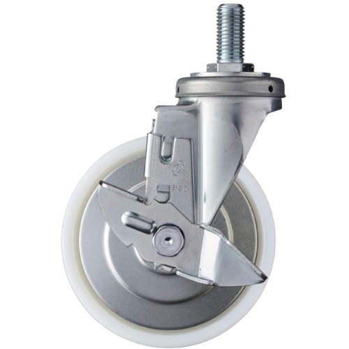 ค้อนชนิดขันสกรู ล้อไนลอนชนิดหมุน (ตลับลูกปืนเรเดียล) 150 มม. พร้อมตัวหยุด