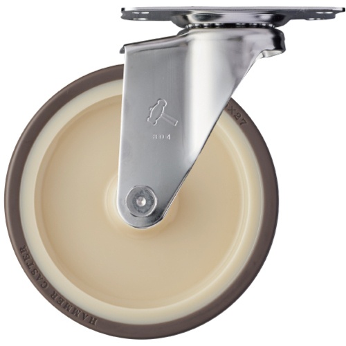 ลูกล้อสเตนเลส Hammer รุ่น 320E (ล้อไนลอน, ล้อยูรีเทน, อุปกรณ์สแตนเลส), หมุนได้, เส้นผ่านศูนย์กลางล้อ 125 มม.