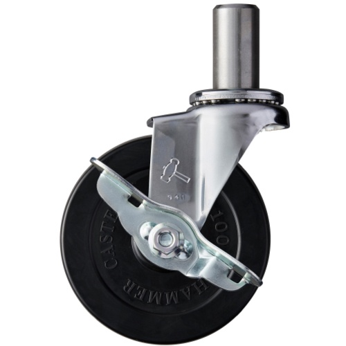 ค้อน, ล้อยางแบบใส่ได้, 100 มม., พร้อมตัวหยุด