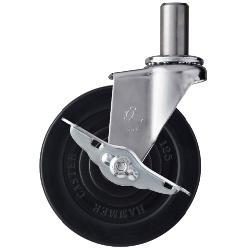 ค้อน, ล้อยางแบบใส่ได้, 125 มม., พร้อมตัวหยุด